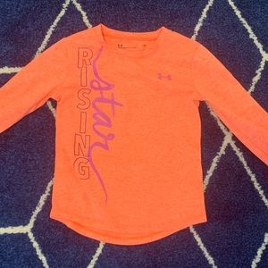 UNDER ARMOR 4T girls orange long sleeve shirt